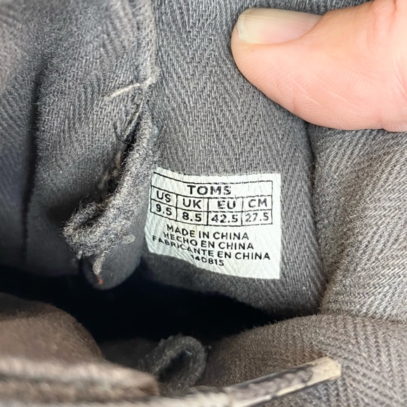 Toms Mens Searcher Boot Castlerock Quilted Wool Suede Grey Shoes - Picture 9 of 16